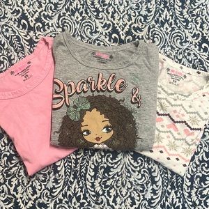 ***SOLD***Pink Sparkle T-shirt bundle, size 6x, pink and gray colors